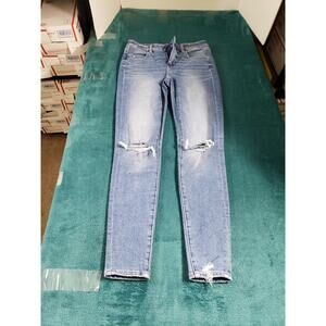 American Eagle Jeans Size 4 Womens Blue Stretch Pants Denim High Rise Jegging